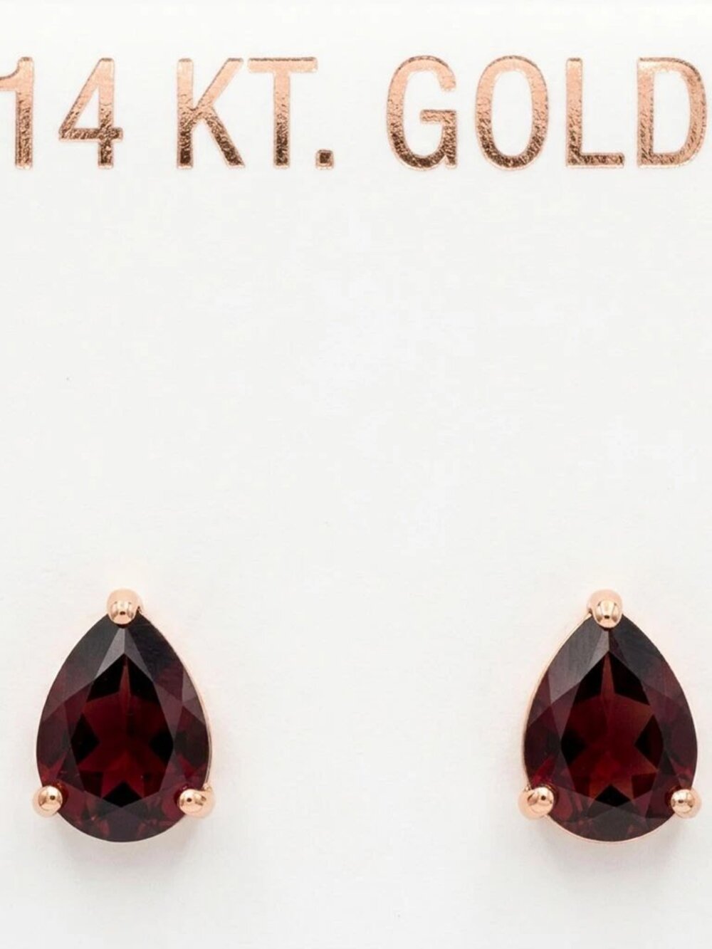 Genuine 2.04 Cts Garnet Stud Earrings 14k Solid Rose Gold